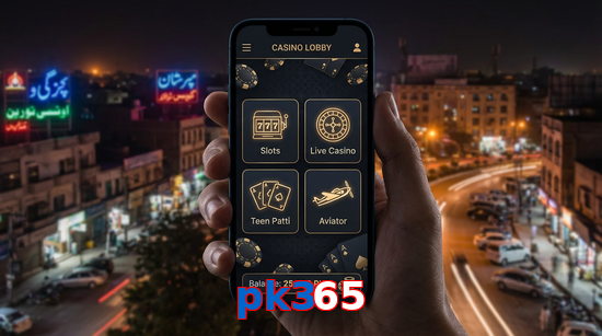 Main screen of Pk365 app page for PK players