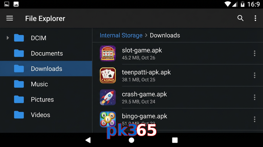 Main screen of Pk365 gameapk page for PK players